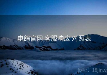 电鸽官网 客服响应 对照表