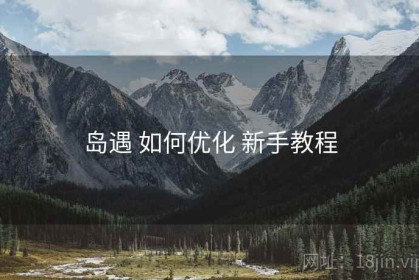 岛遇 如何优化 新手教程