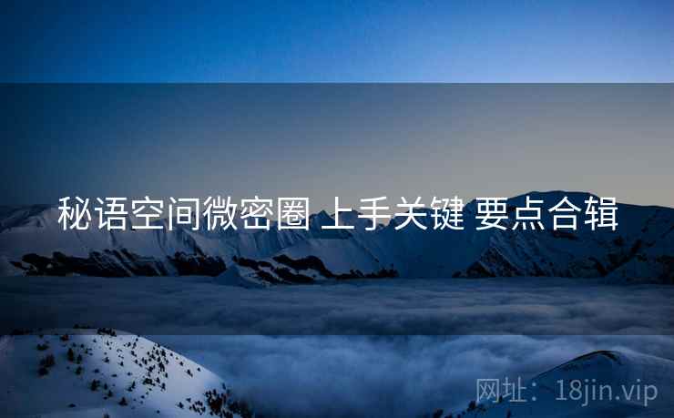 秘语空间微密圈 上手关键 要点合辑