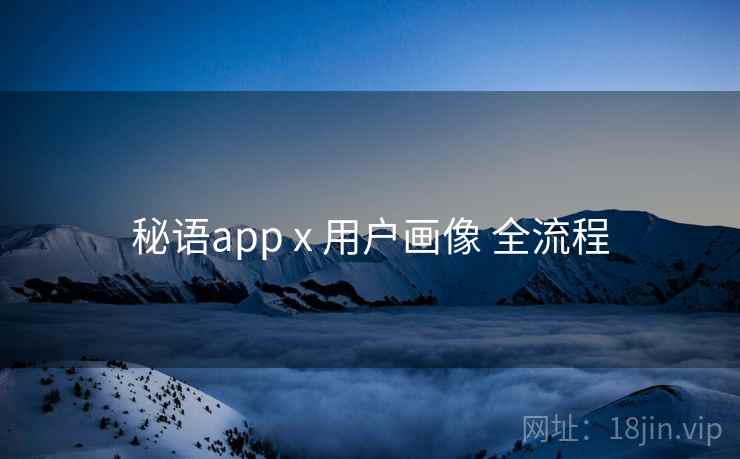 秘语app x 用户画像 全流程