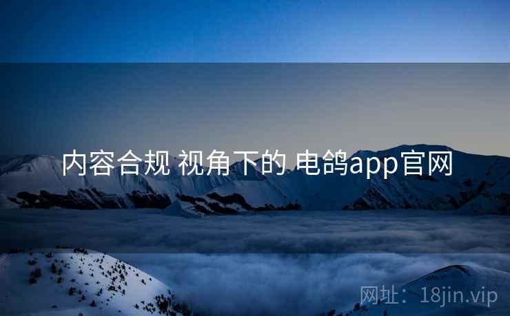 内容合规 视角下的 电鸽app官网
