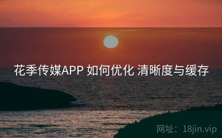 花季传媒APP 如何优化 清晰度与缓存