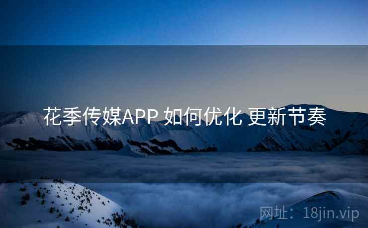 花季传媒APP 如何优化 更新节奏